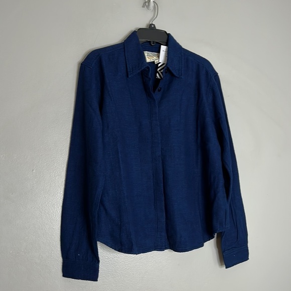 SANDRINE ROSE x Free people VIRGIN denim DARK WASH INDIGO SHACKET LARGE nwt - Picture 2 of 7